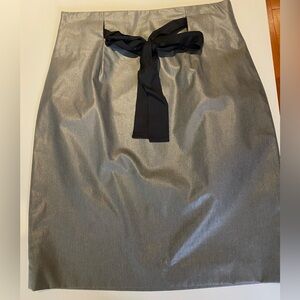 Robert Rodriquez Grey Skirt With Black Bow Tie Belt